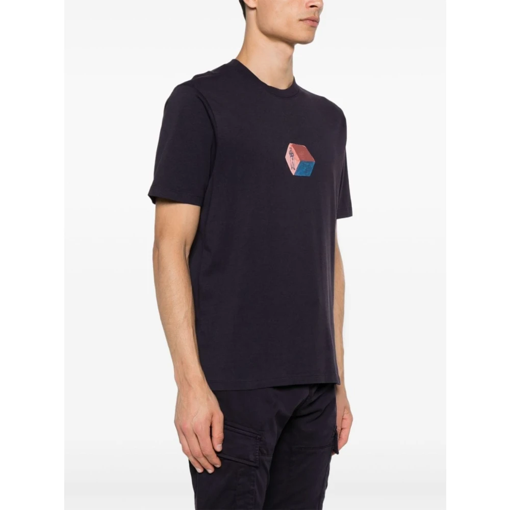 C.P. Company Korte Mouw Grafische Print T-shirt Blue Heren