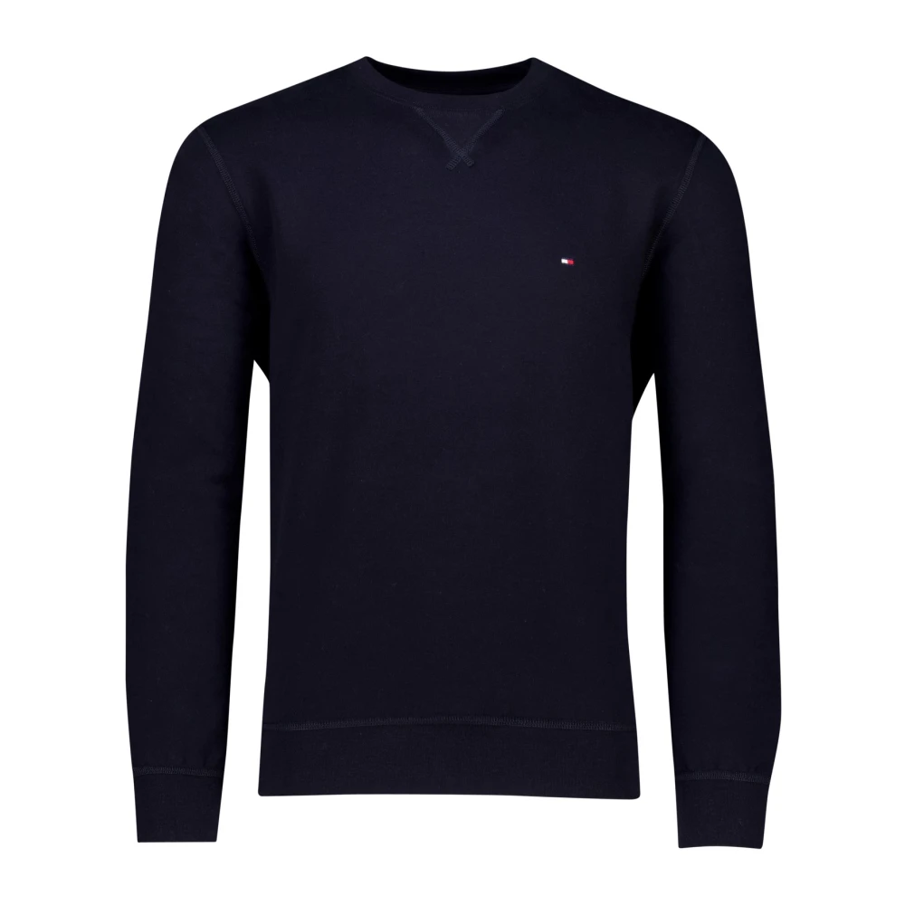 Tommy Hilfiger Mannelijk Blauw Hoodies & Sweatvesten Heren, M, Katoen, Fleece Crew Neck Sweatshirt