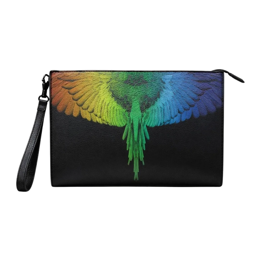 Marcelo Burlon Unisex Black Pochette - Clutches - One Size - Bags