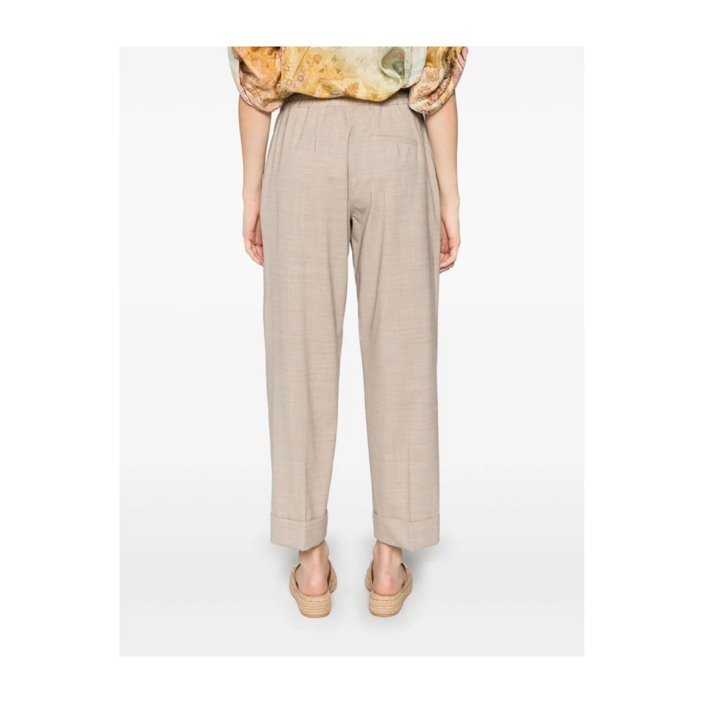 P.a.r.o.s.h. Beige Elastische Trekkoord Broek Beige Dames