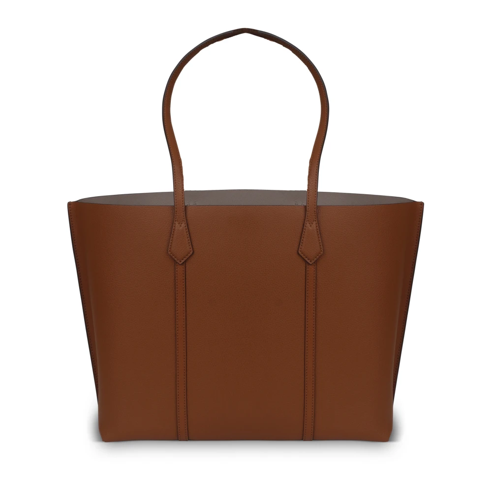 TORY BURCH Leren Shopping Bag 'Perry' Brown Dames