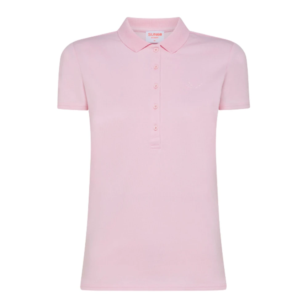 Sun68 Roze Slim Fit Polo Shirt Pink Dames
