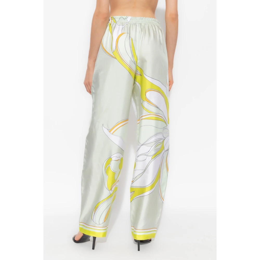 TORY BURCH Zijden broek met print Multicolor Dames