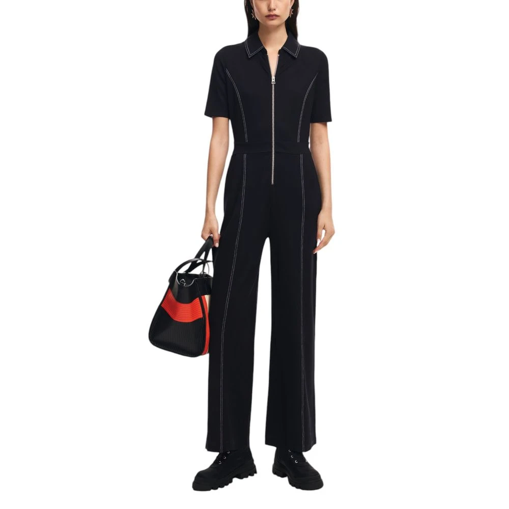 Desigual Zwart Viscose Jumpsuit & Blazer Set Black Dames