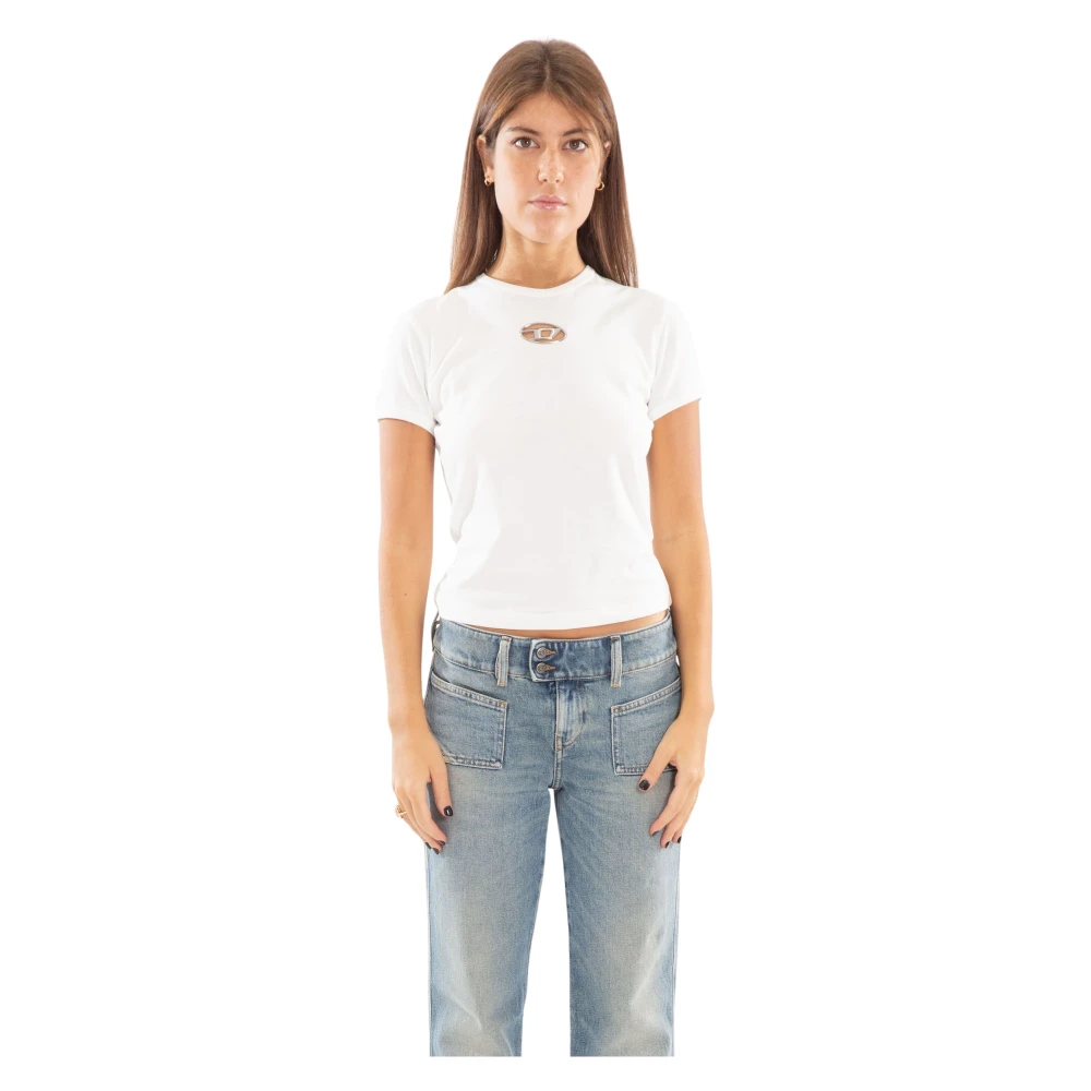 Diesel Oval D Tee Shirt White Dames