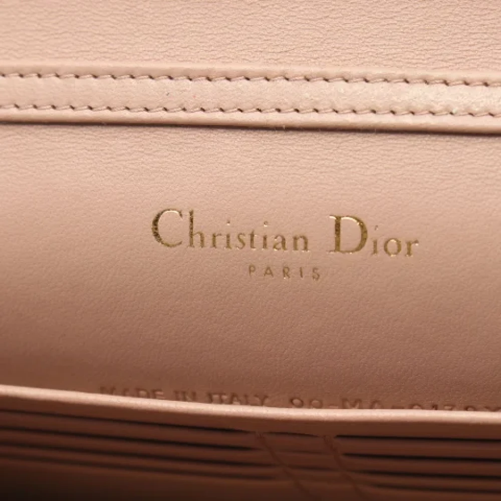Dior Vintage Pre-owned Leather wallets Beige Dames