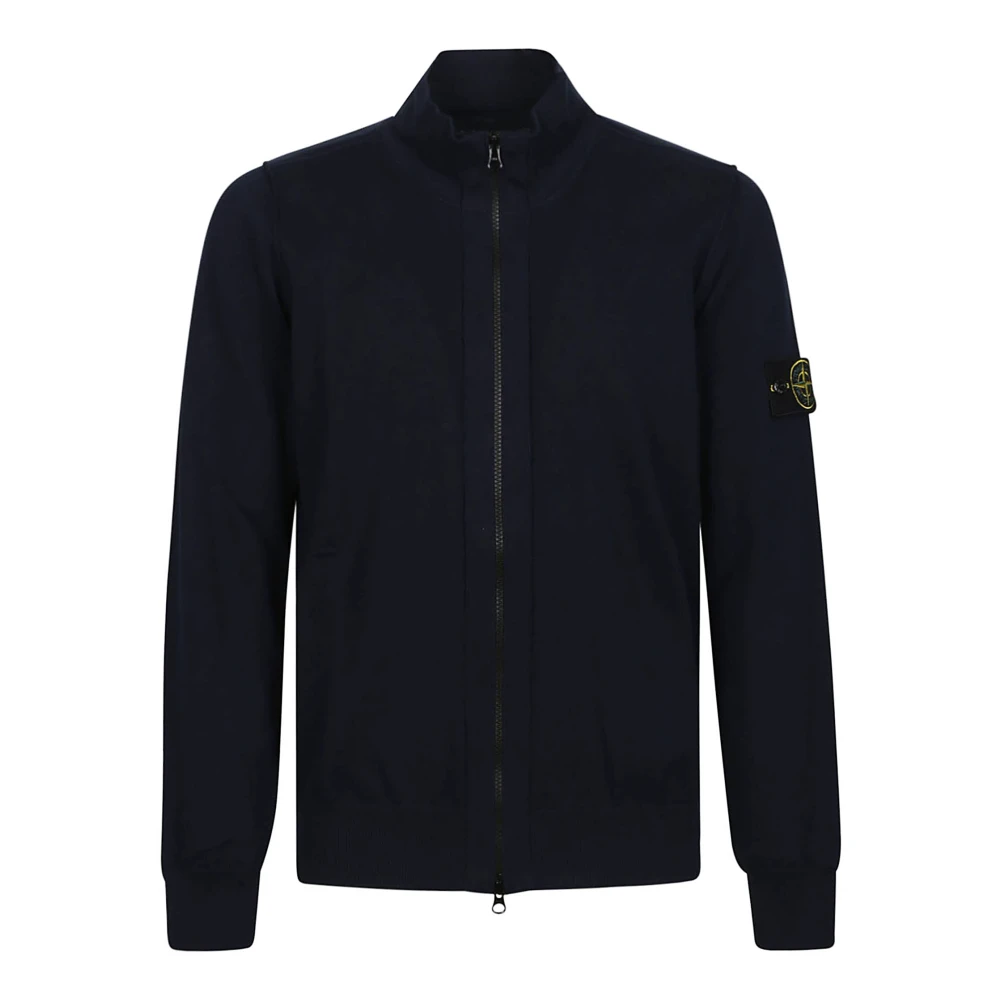 Stone Island Snygg Stickad Tröja för Män Blue, Herr