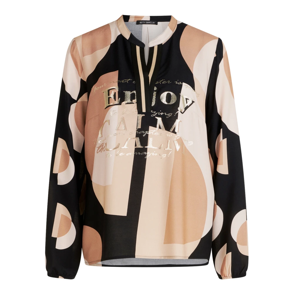 Betty Barclay Grafische Print Lange Blouse met Opstaande Kraag Multicolor Dames
