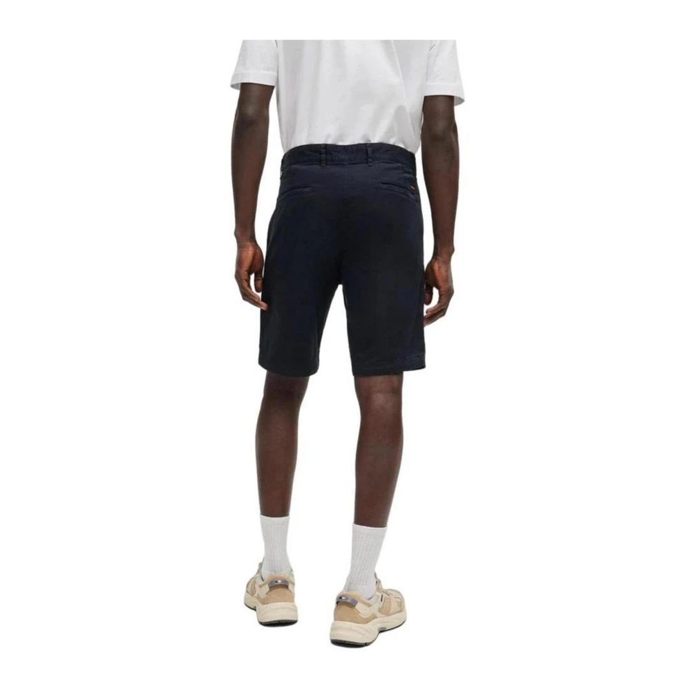 Hugo Boss Blauwe Katoenen Bermuda Shorts voor Mannen Blue Heren