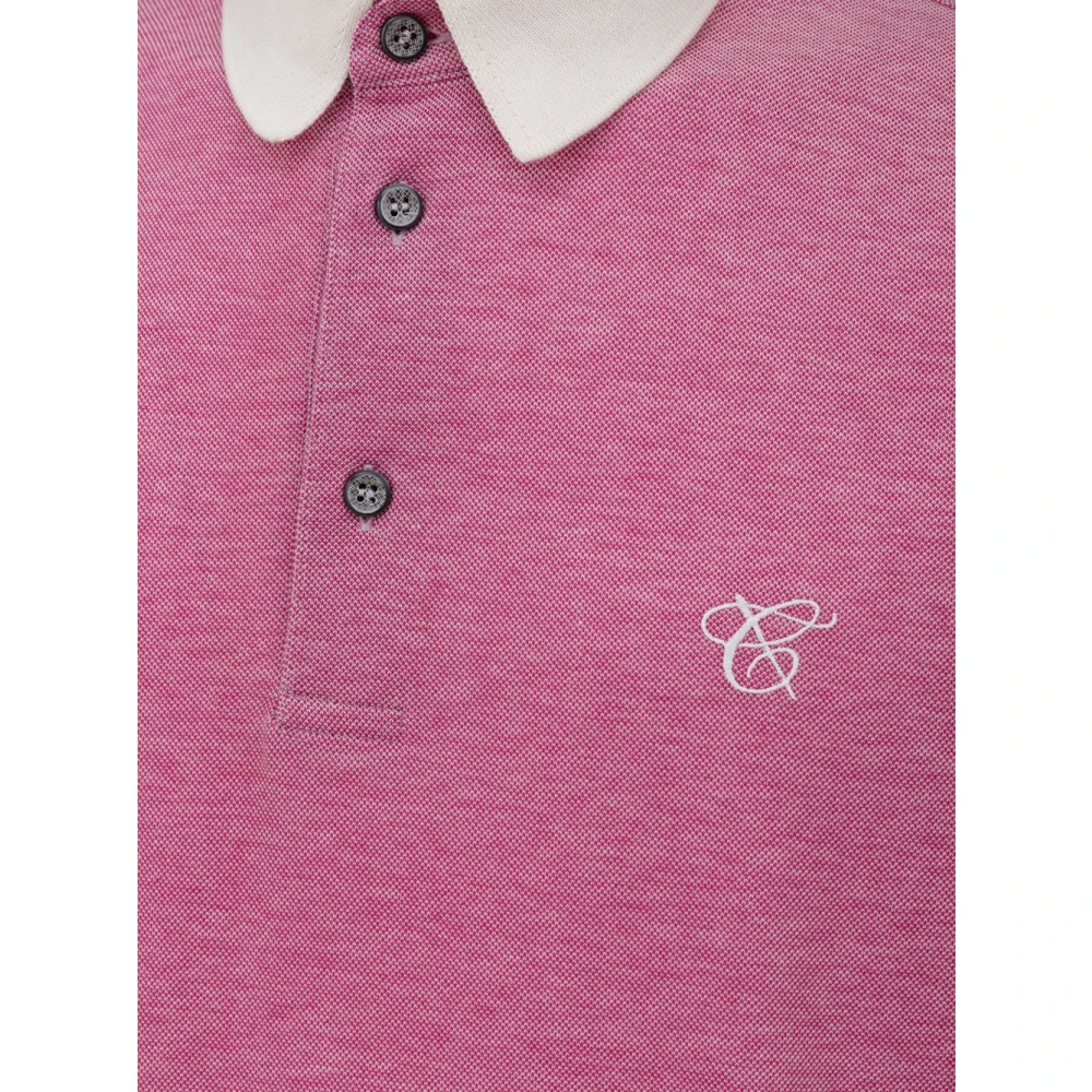 Canali Roze poloshirt met korte mouwen Pink Heren