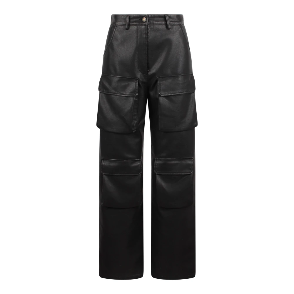 Msgm Imitatieleren cargobroek Black Dames