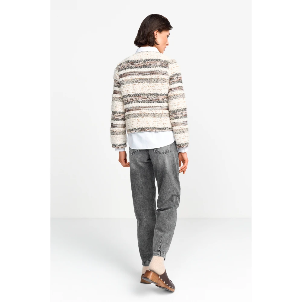 Rich & Royal Stijlvolle Bouclé Jas Multicolor Dames