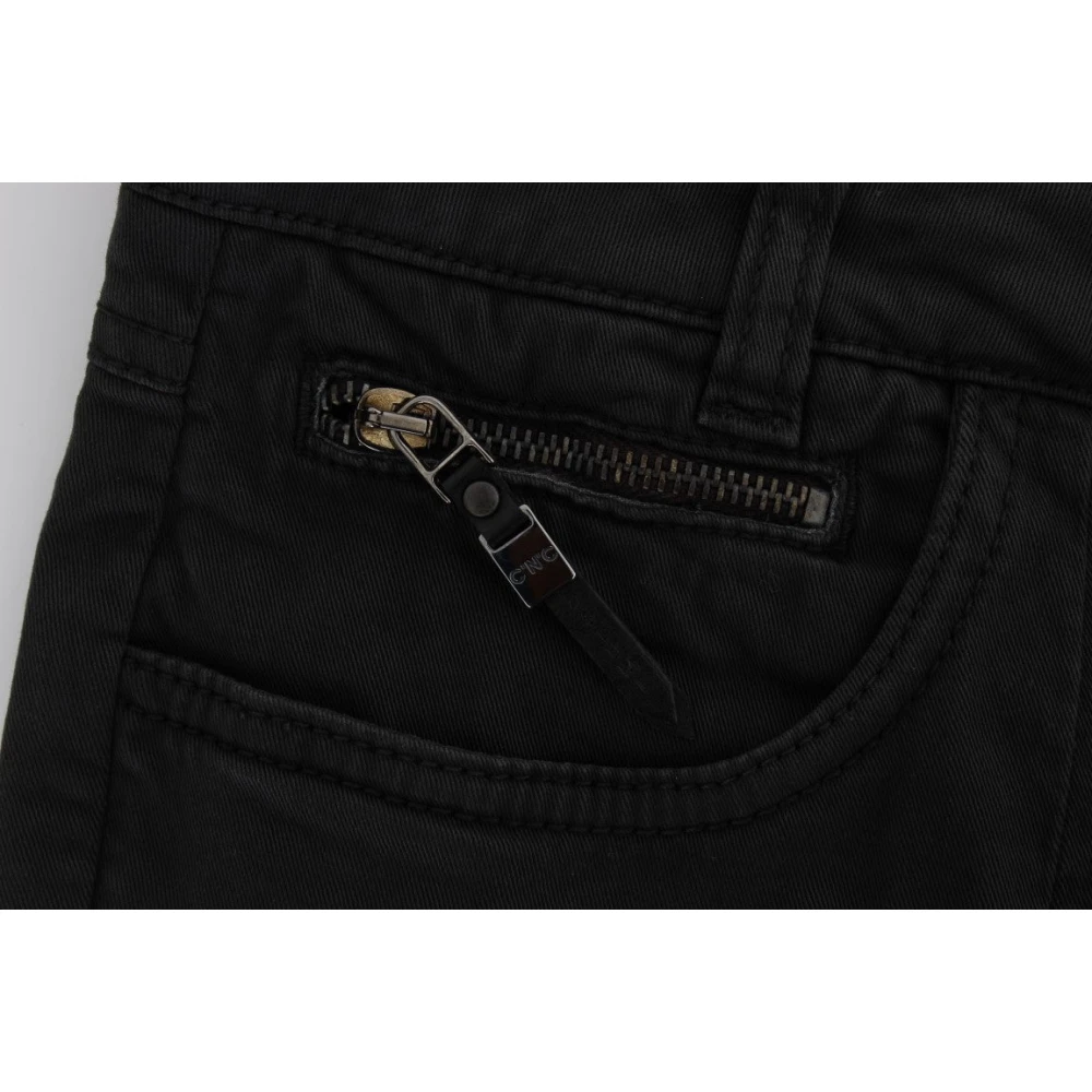 Costume National Chique Zwarte Denim Jeans Black Dames