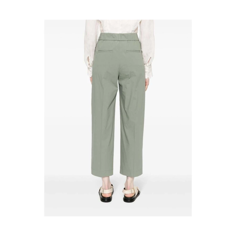 PESERICO Straight Trousers Green Dames