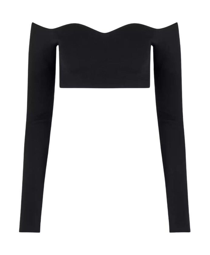 black-sweetheart-neckline-top