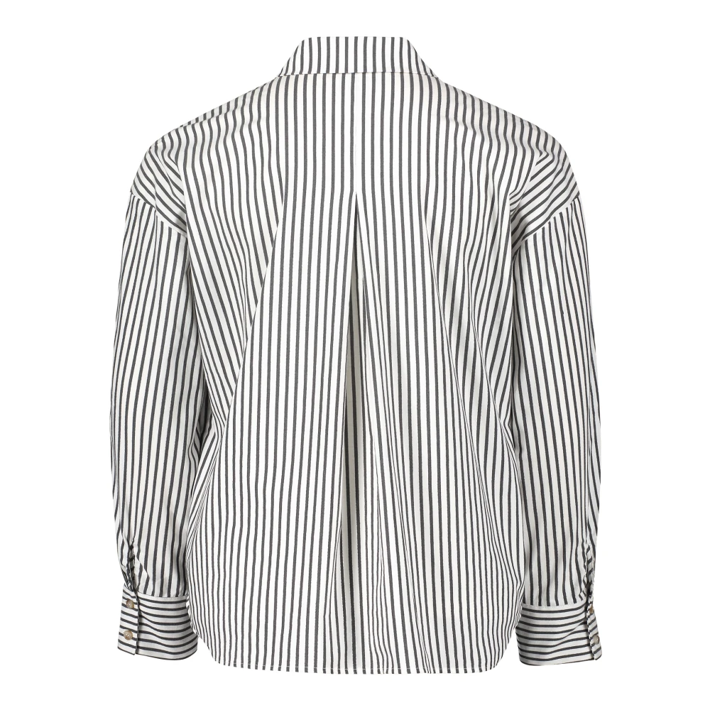 Betty & Co Gestreepte Overhemdblouse White Dames