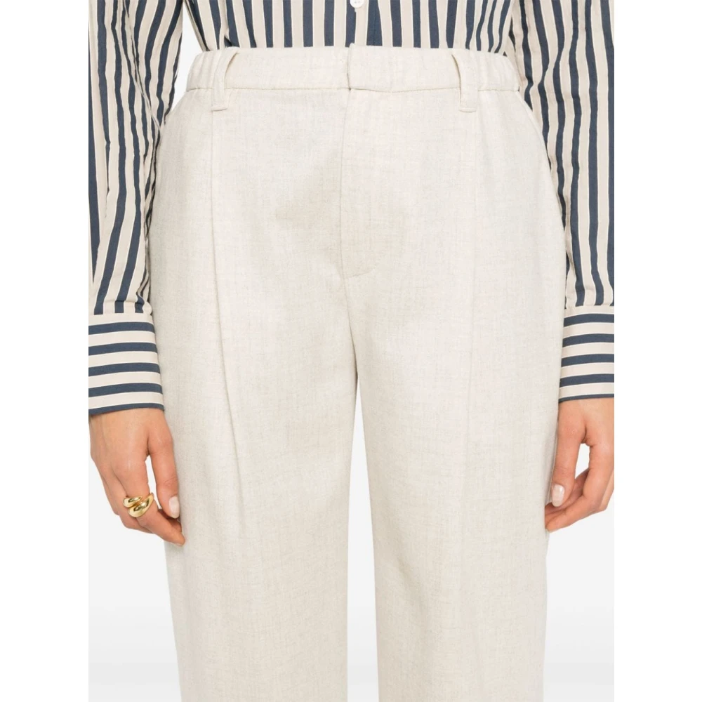 BRUNELLO CUCINELLI Beige Wol-Kasjmier Broek Beige Dames