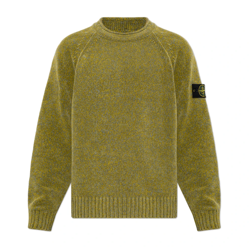 Stone Island , Round-Neck Knitwear, Male, Green, M, Crew Neck Jumper