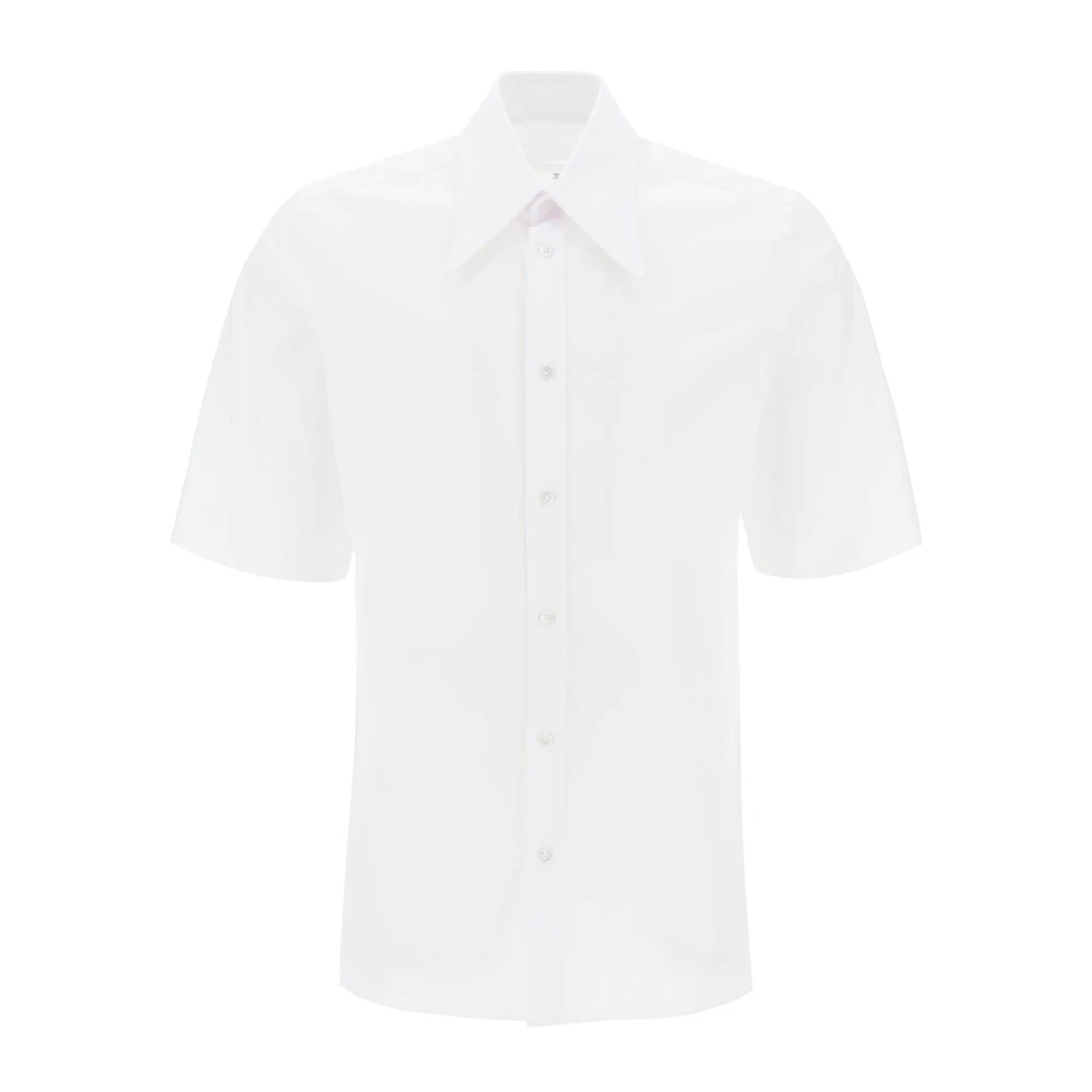 Maison Margiela Katoenen Poplin Casual Overhemd met Stijve Kraag White Heren