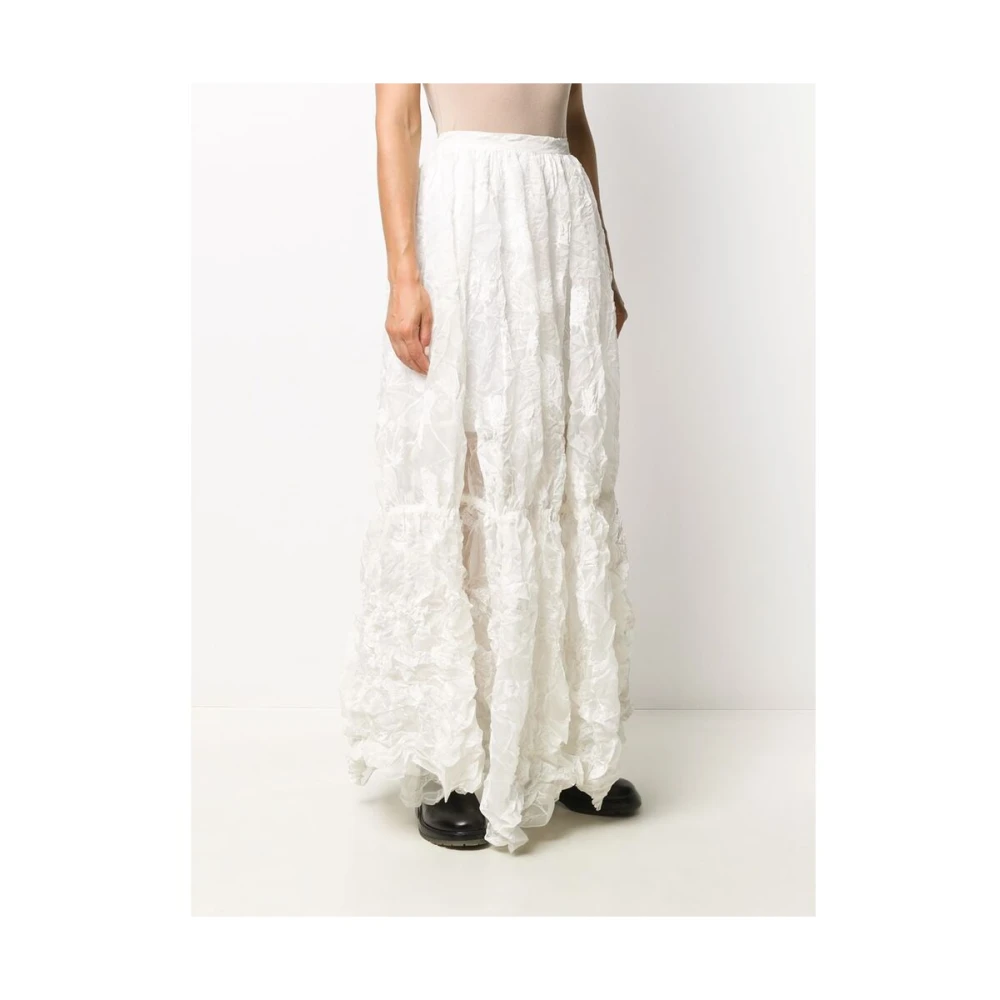 Nina Ricci Witte Geplooide Hoge Taille Rok White Dames