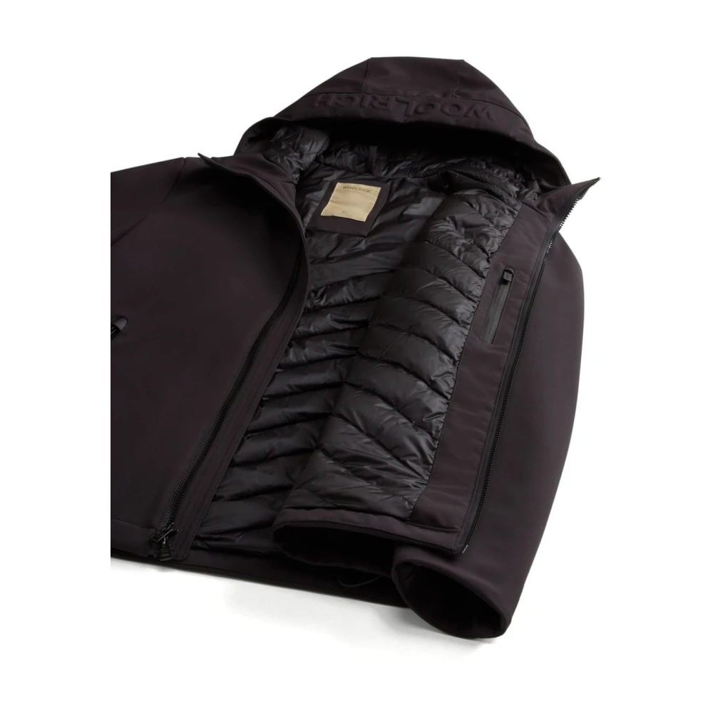 Woolrich Zwarte Donsjas met Hoge Hals Black Heren
