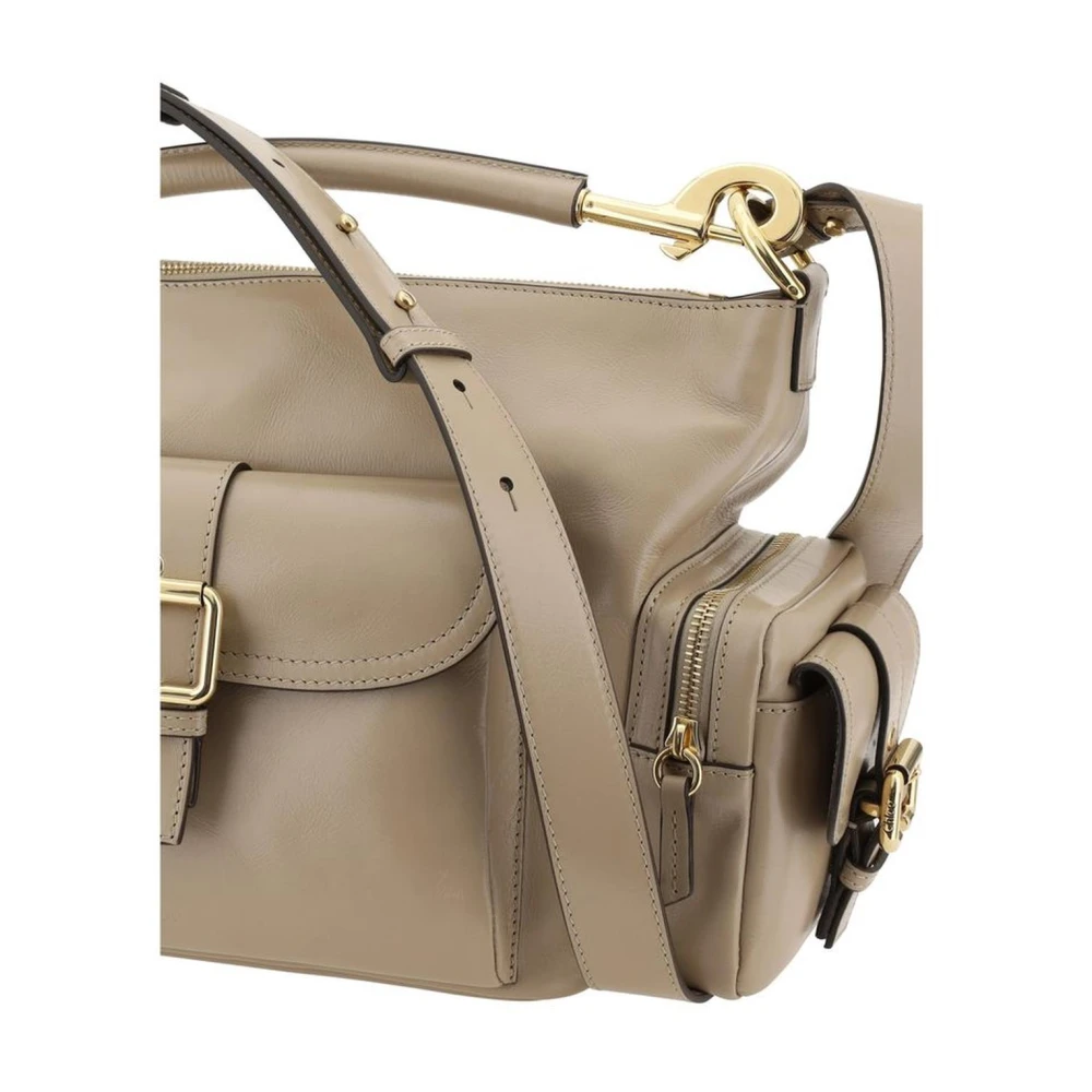 Chloé Leren cameratas met verstelbare bandjes Gray Dames