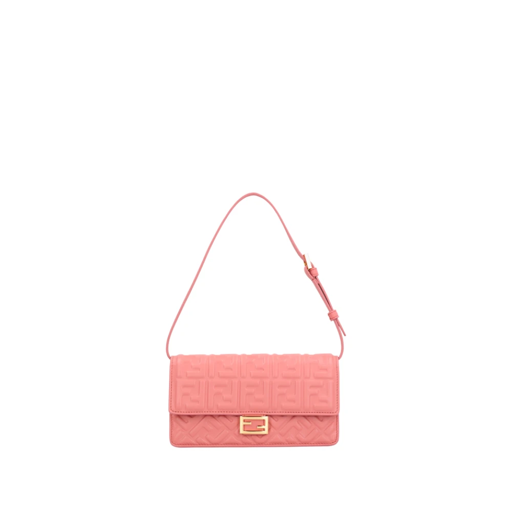 Fendi Women's Pink Baguette Wallet On Chain