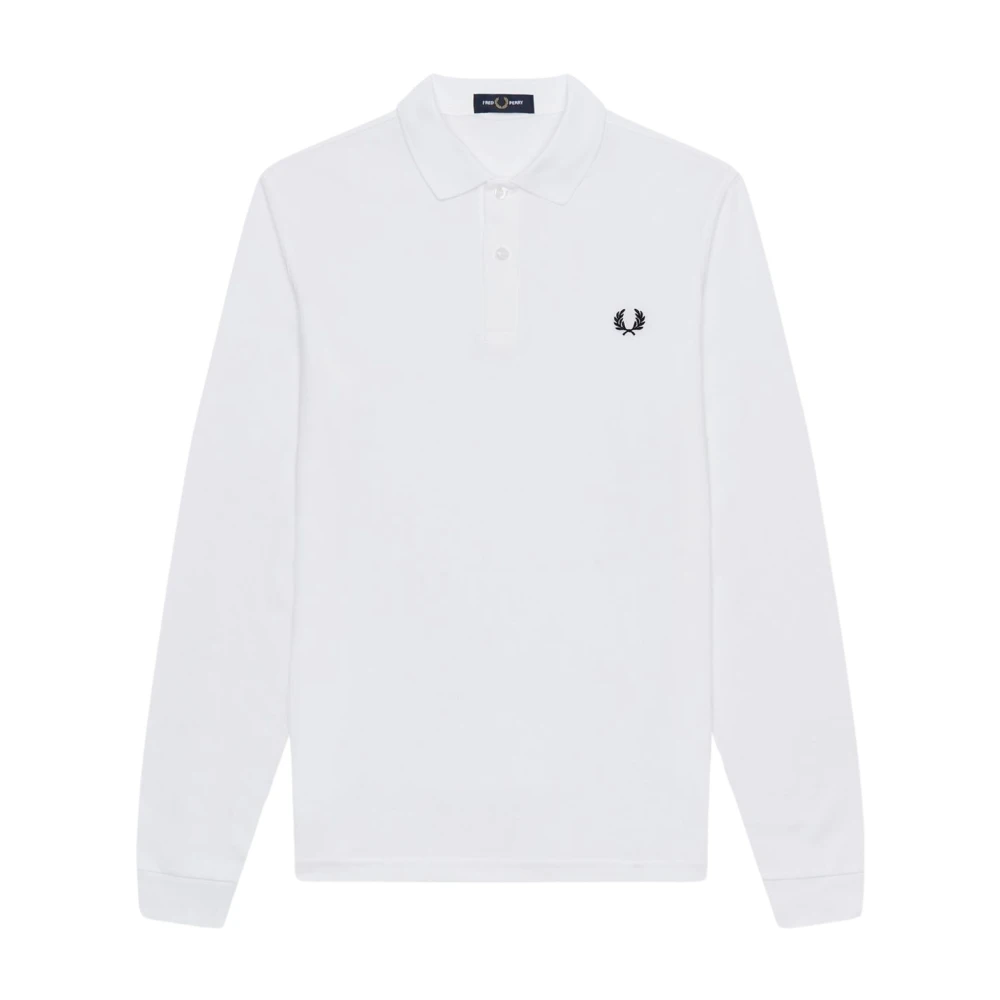 Fred Perry Witte polo met lange mouwen White Heren