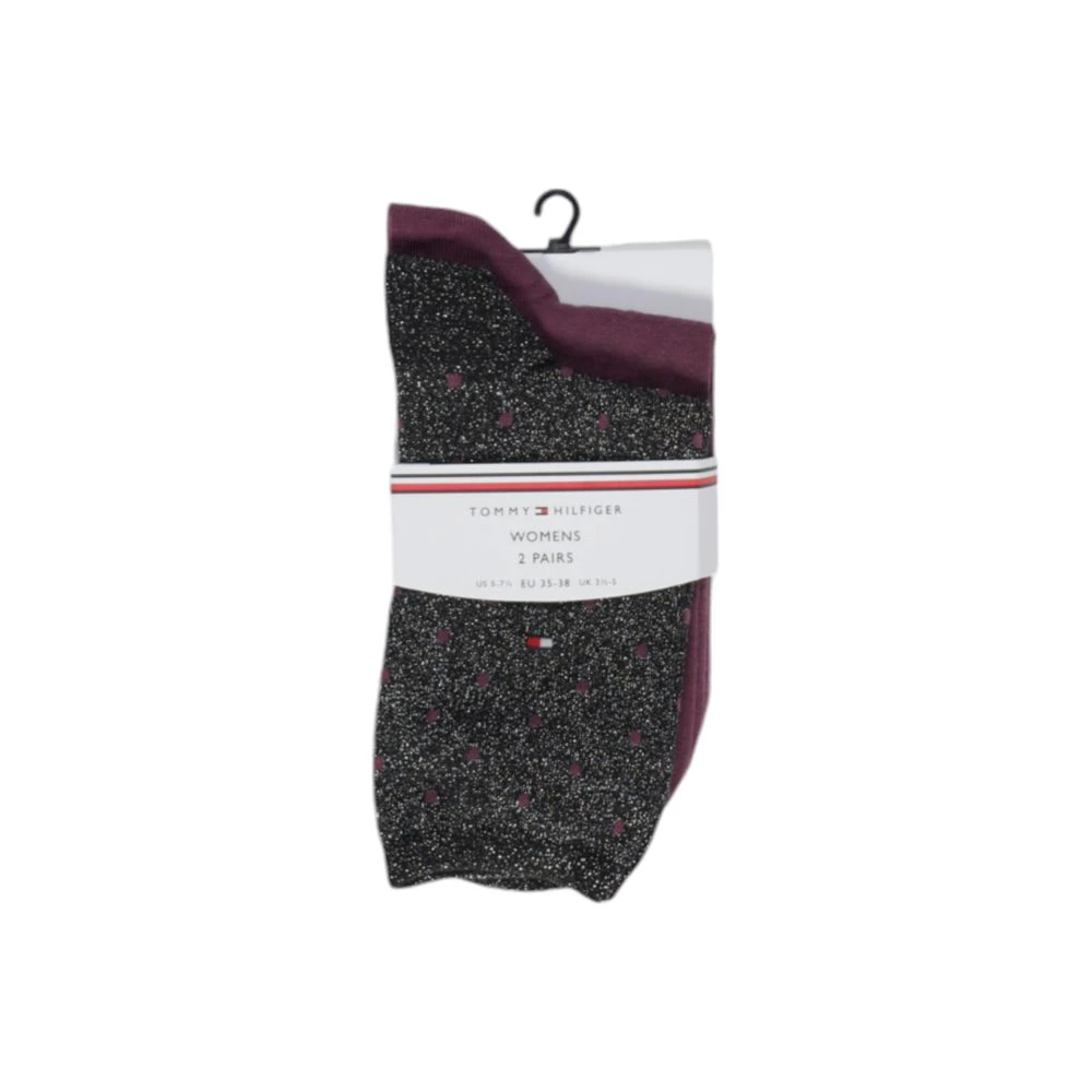 Tommy Hilfiger Zwarte Katoenen Damessokken Herfst Winter Multicolor Dames