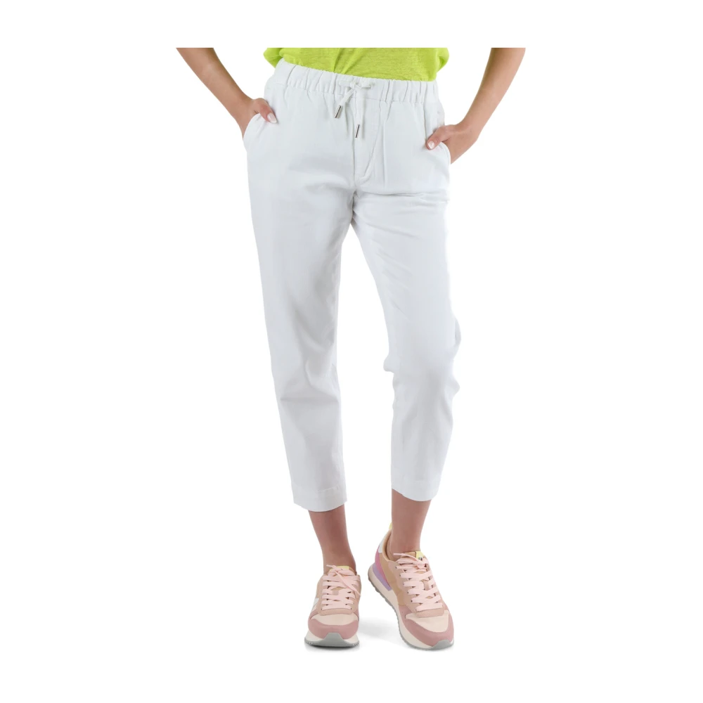 Sun68 Elastische taille jeans met zakken White Dames