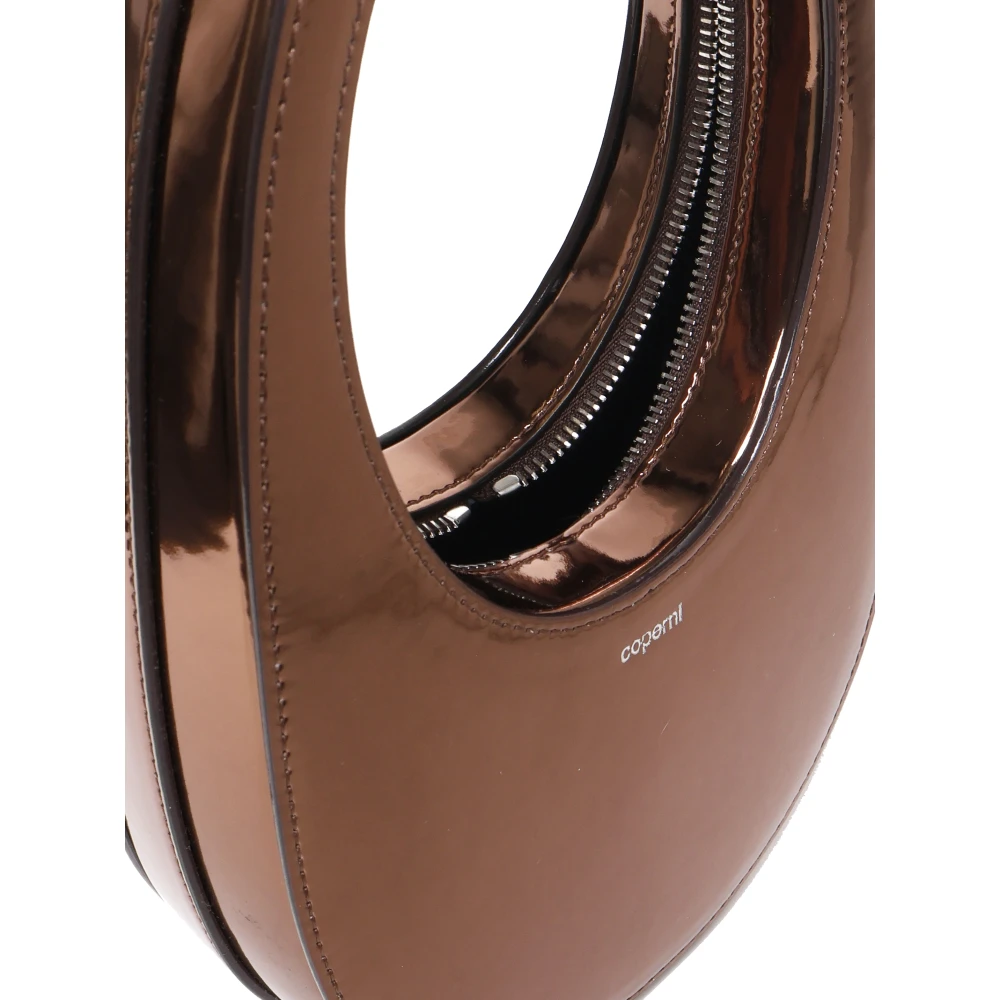 Coperni Koperen Mini Swipe Tas met Spiegelpolijsten Brown Dames