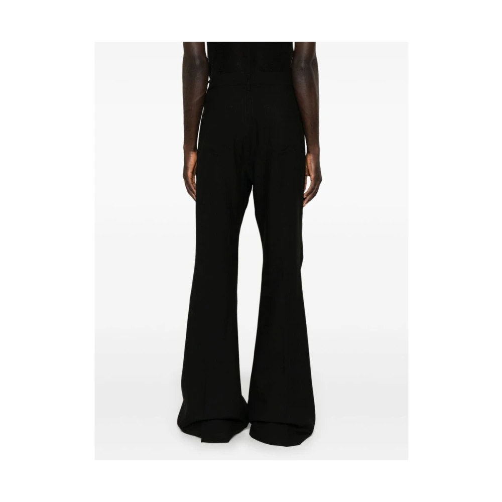 Rick Owens Zwarte Wol Bootcut Jeans Black Heren