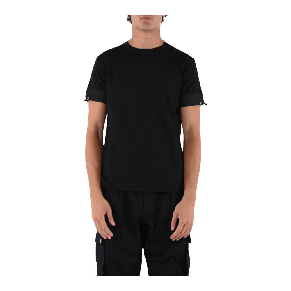 Les Hommes T-shirt met nylon inzetstuk Black Heren