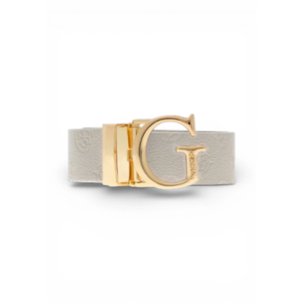 Guess Women's White James 4G Logo Belt - Belts - L - Accessories