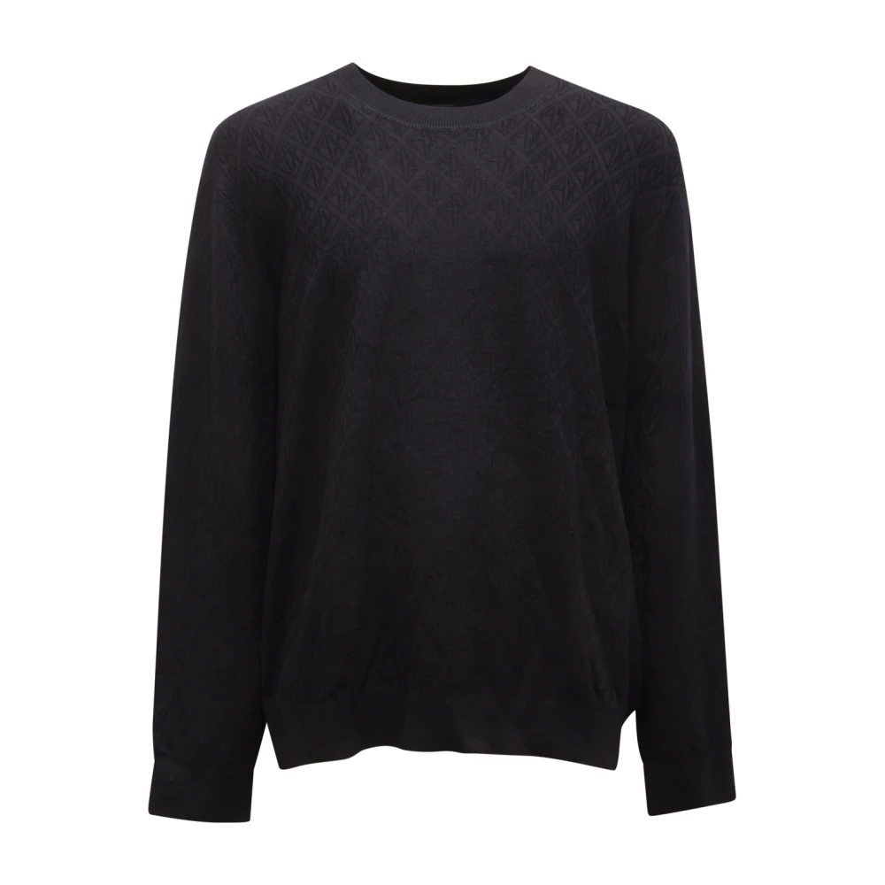 Armani Black Maglione Exchange Textu Jumper - Male - Round-Neck Knitwear - 2XL - Knitwear