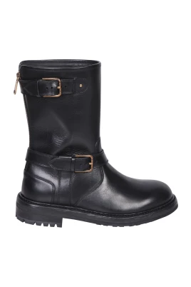 Läder biker boots