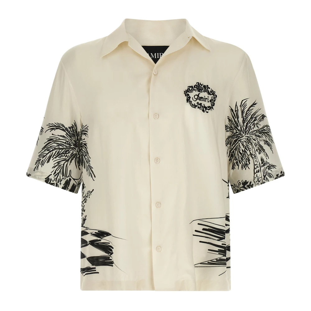 Amiri Men's Multicolor Short Sleeve Shirts, L, Chateau Sketch Camp Shirt