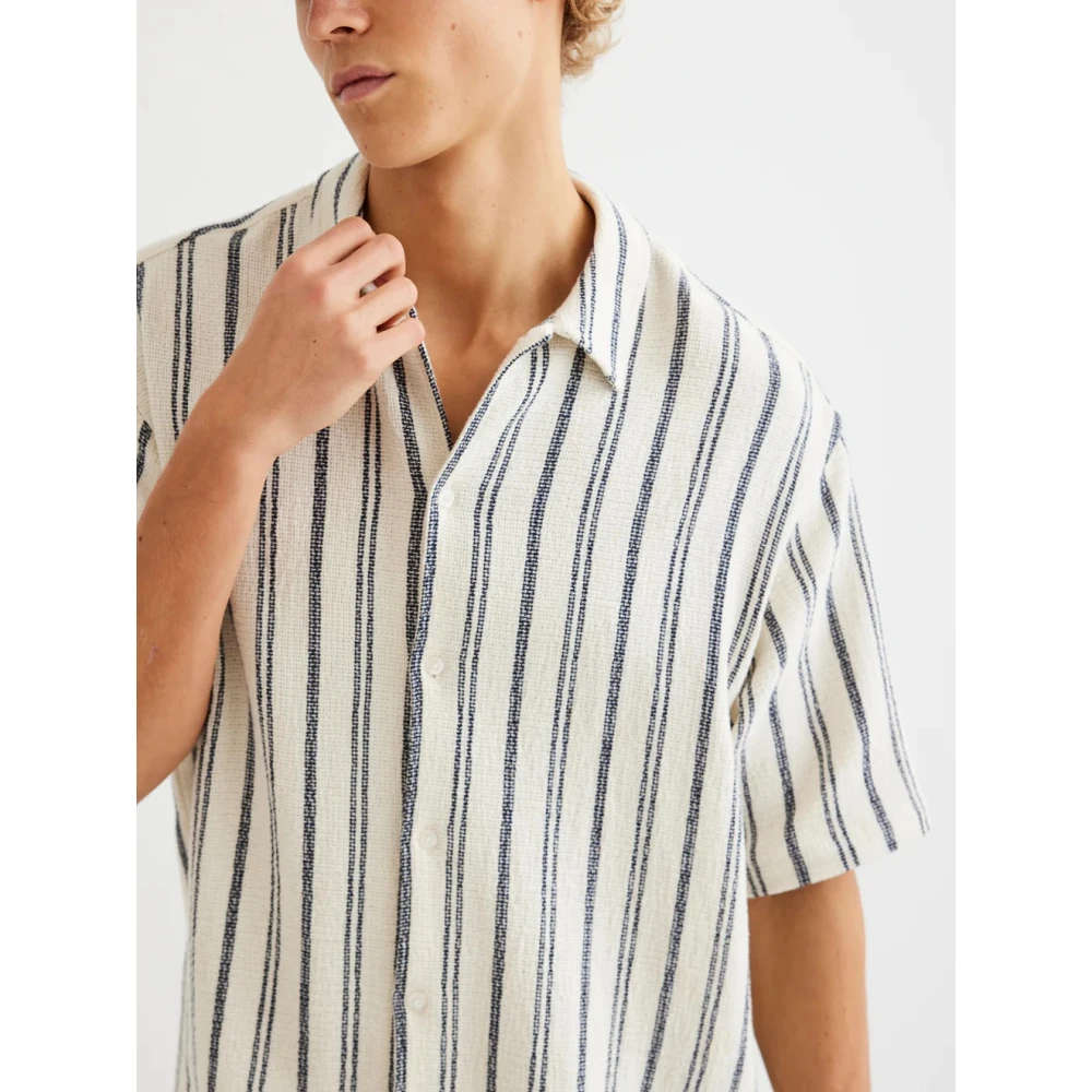 Woodbird Zonnig Pinch Shirt met knoopsluiting White Heren