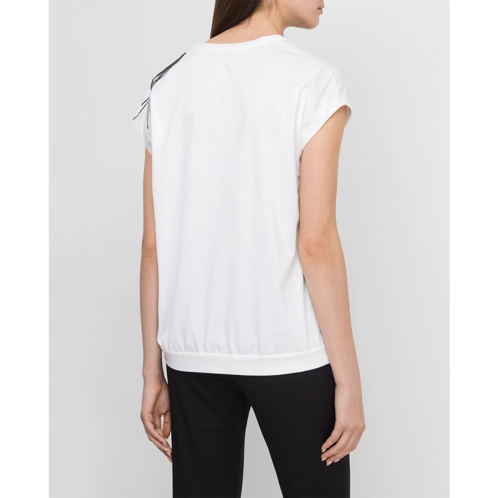 BRUNELLO CUCINELLI Wollen Trui met Drop Schouder en Bloemversierde Ketting White Dames