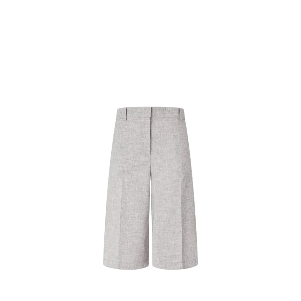 Pinko Femme Gris - Porna Bermuda Lin Flamme Coton Ss26 - Shorts - Taille: 38 Fr