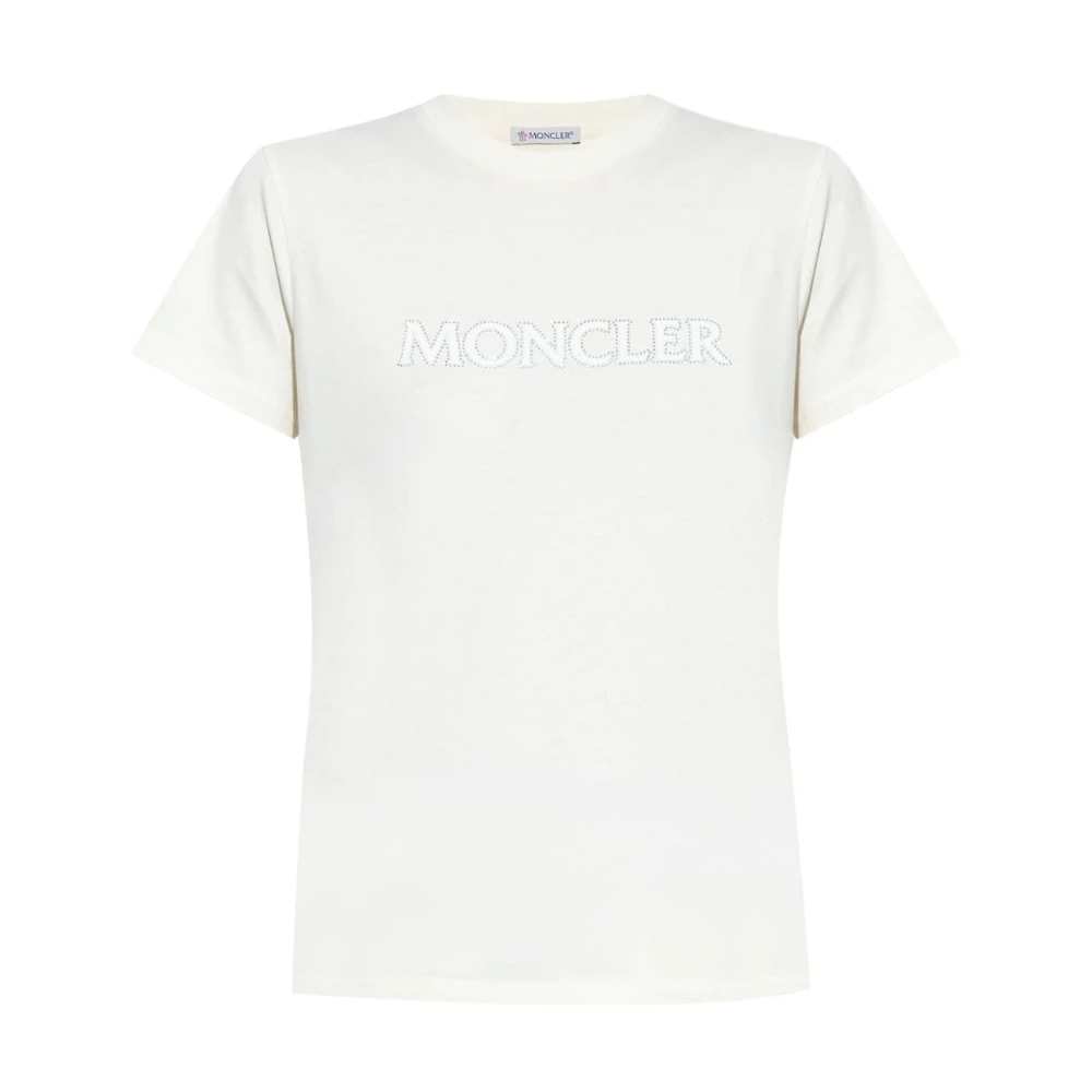 Moncler Witte T-shirt voor vrouwen White Dames