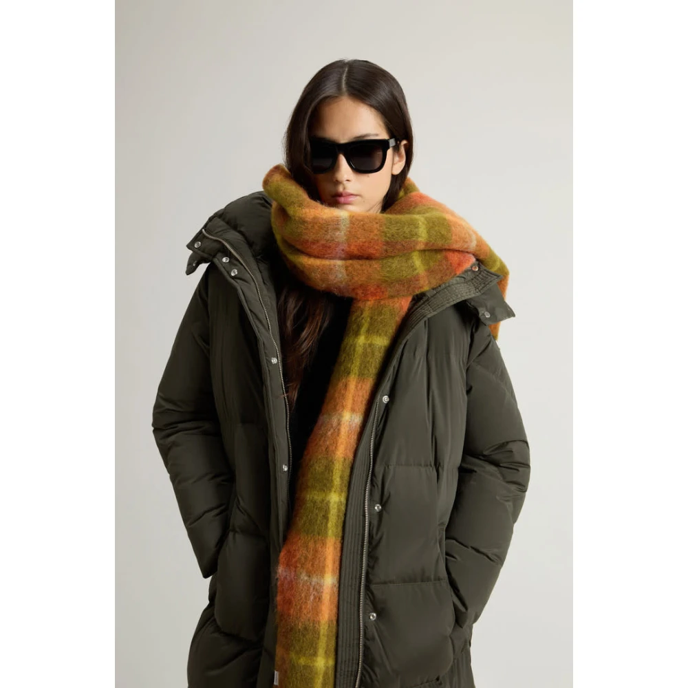 Woolrich Lange Parka in Donkergroen Gray Dames