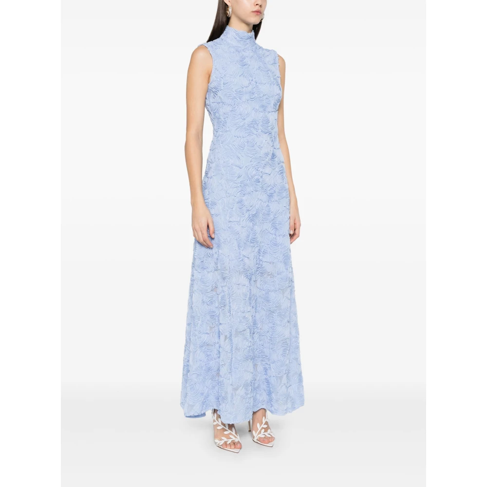 Rotate Birger Christensen Lichtblauwe Mesh Maxi Jurk Blue Dames