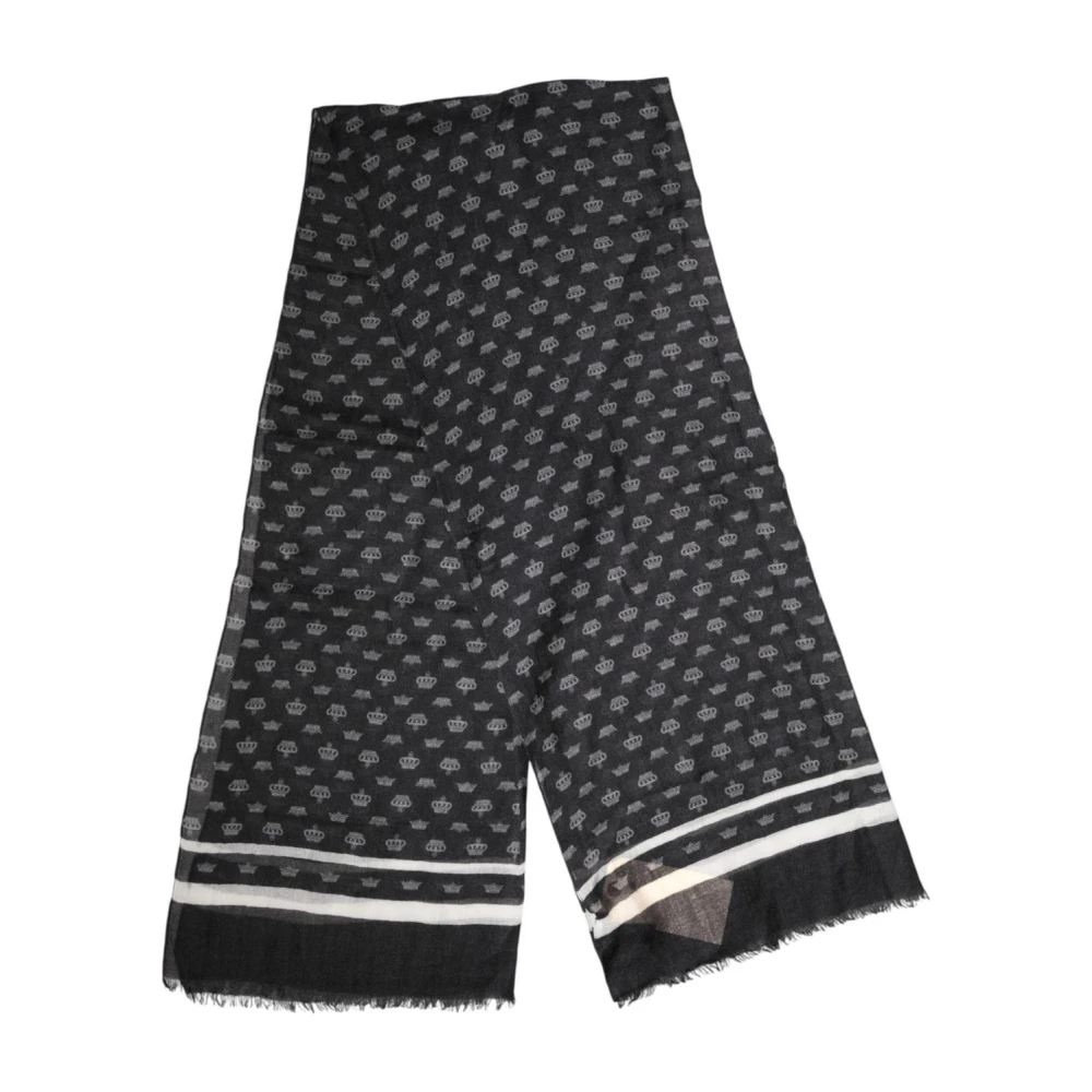 Dolce & Gabbana Mannelijk Zwart Accessoires Heren, One Size, Cashmere Nek Wrap Sjaal