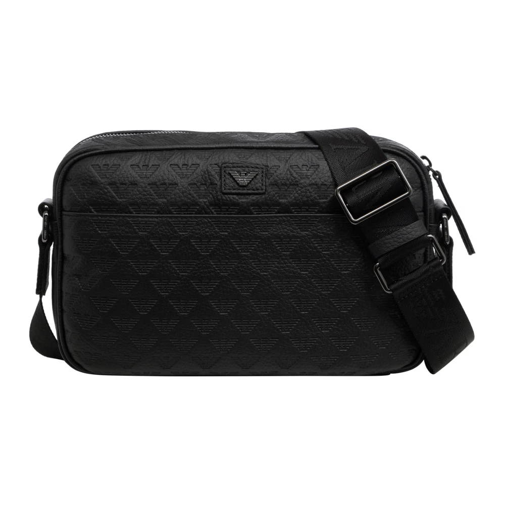 Emporio Armani Logo Crossbody Tas met Ritssluiting Black Heren