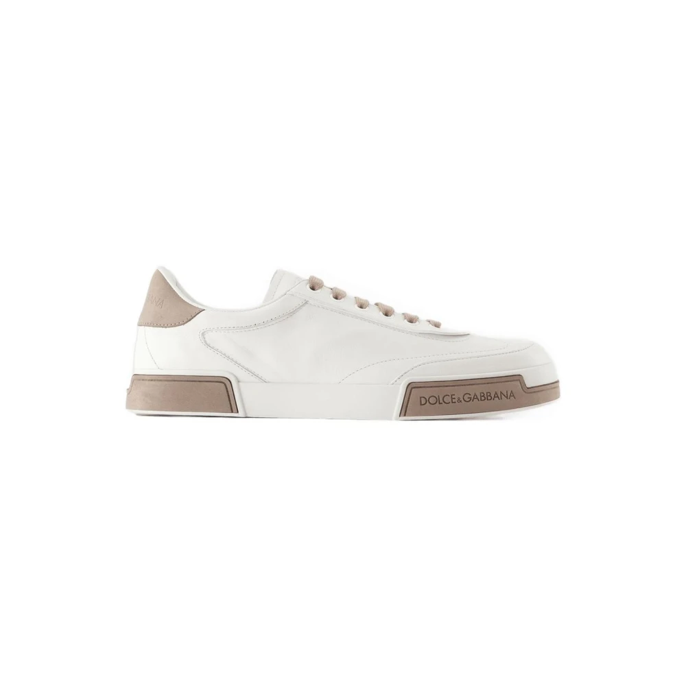 Dolce & Gabbana Paneled Leather Low-Top Sneakers Heren Schoenen Wit