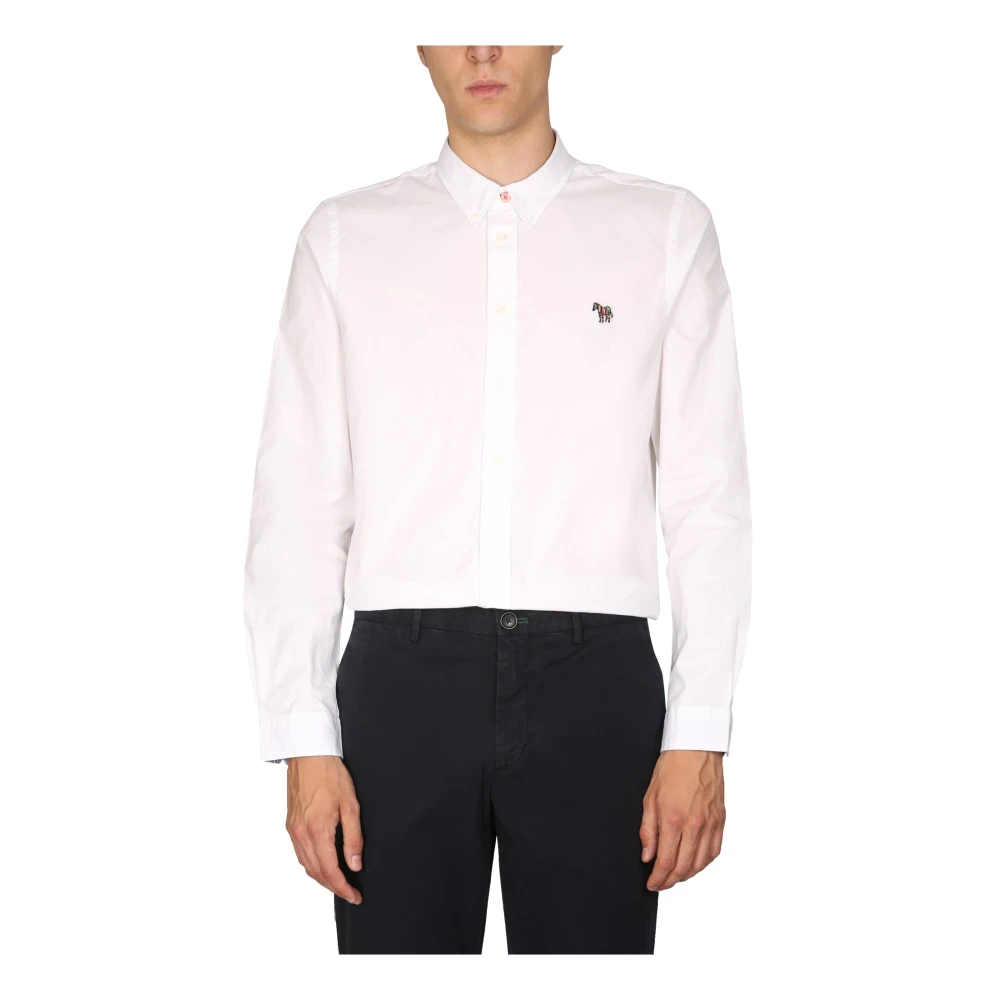 Ps By Paul Smith White Formal Shirts, Male, Xl, Tailored Bd Shirt Zebra Badge