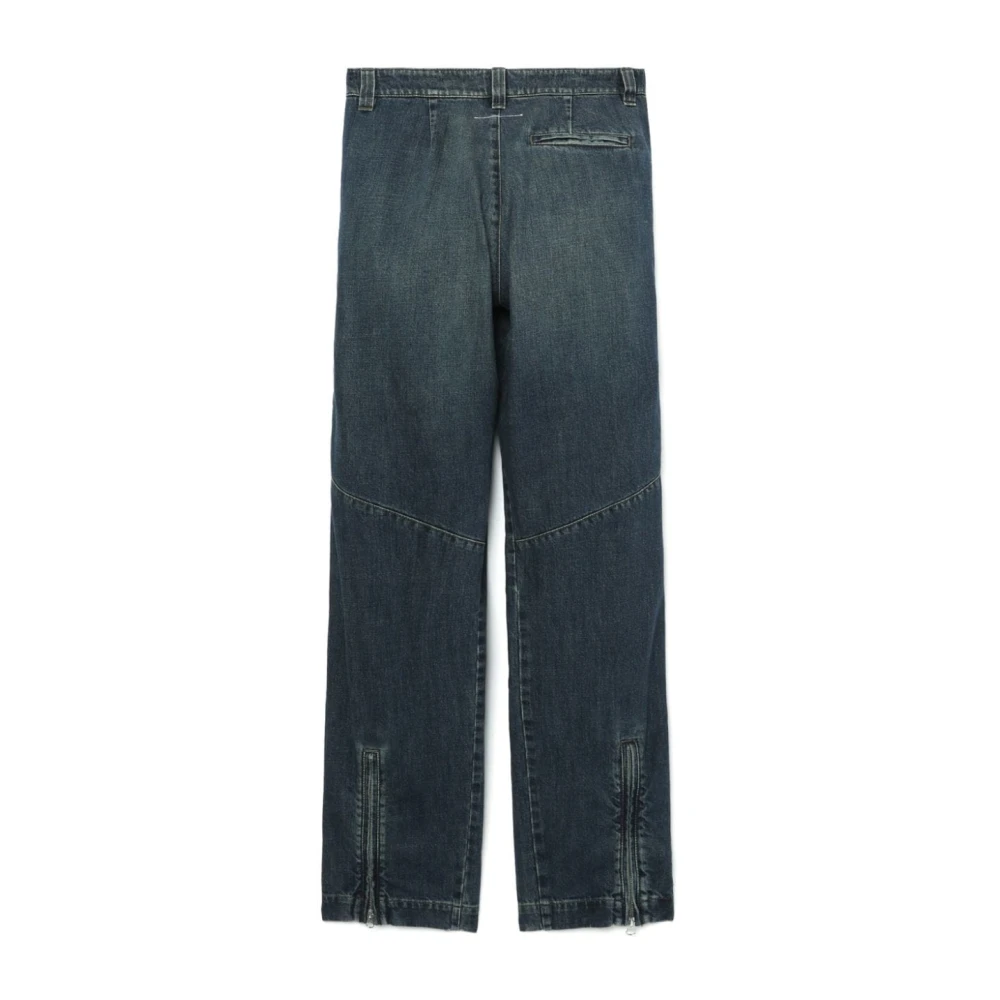 MM6 Maison Margiela Blauwe Denim Straight Leg Broek Blue Heren