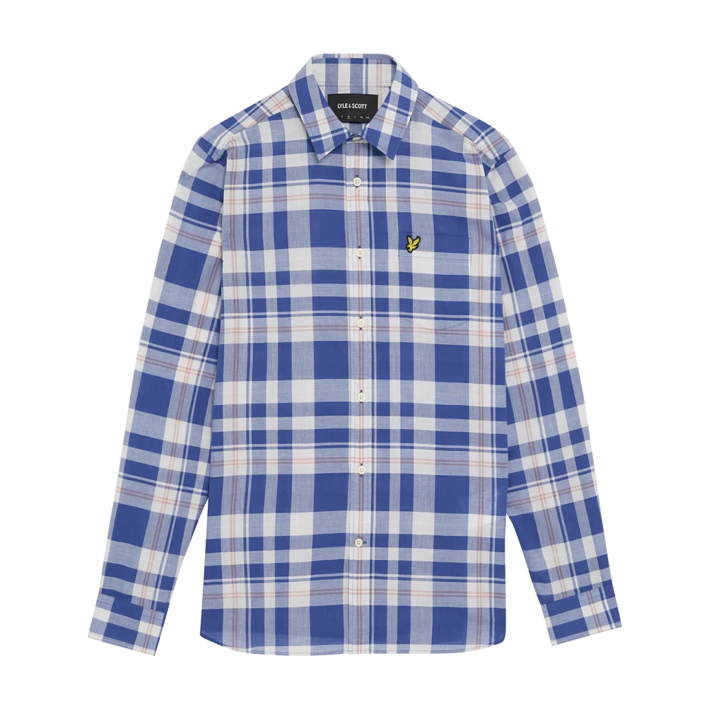 Lyle & Scott LS Geweven Overhemden Voorjaarsruit Overhemd Blue Heren