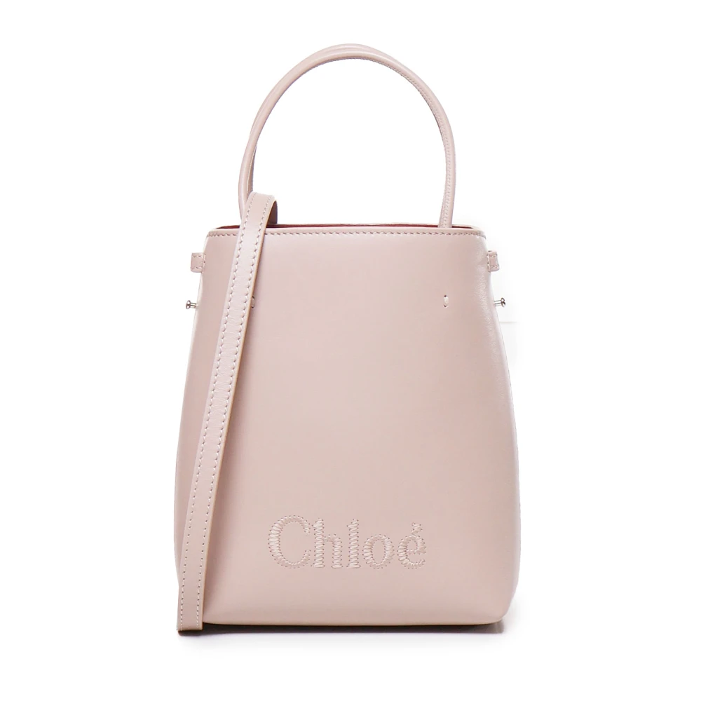 Chloé Micro Tote Bag i Skinande Kalvskinn Pink, Dam